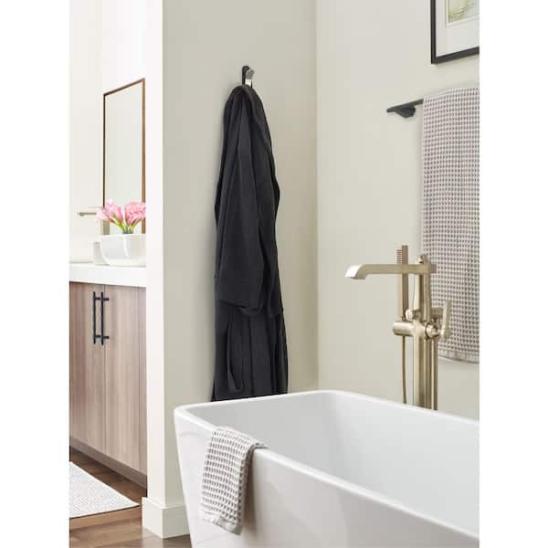 Unison 5-1/8 in. L Matte Black/Satin Nickel Single Prong Wall Hook