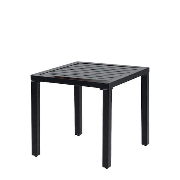 19" Square Metal Outdoor Side Table for Bistro Deck Balcony OMEOGF5 The Home Depot