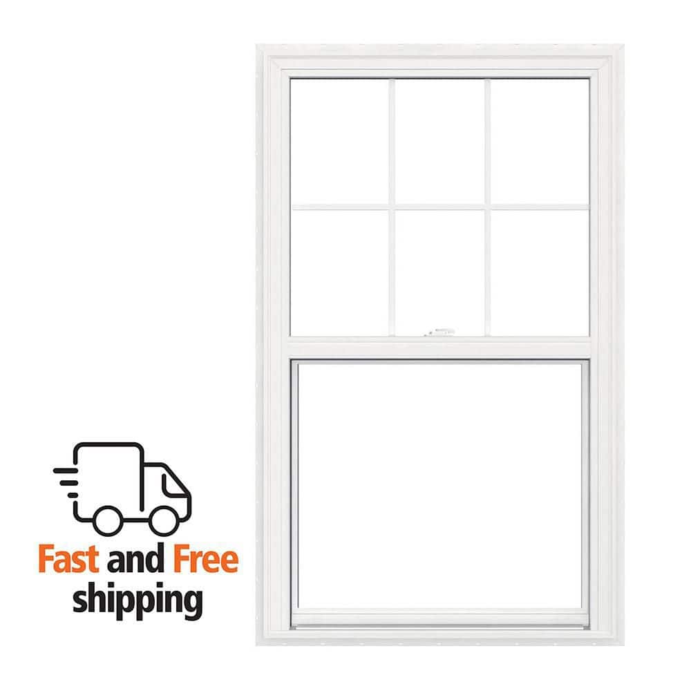 JELD-WEN V-2500 35.5 in. x 47.5 in. Single Hung Vinyl LowE White