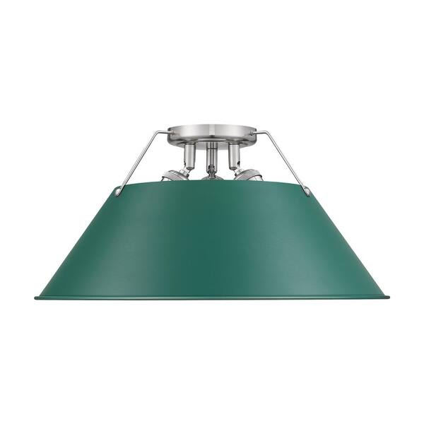Orwell 18.75 in. 3 Light Pewter Flush Mount With Shade and No Bulbs Included 1-Pack