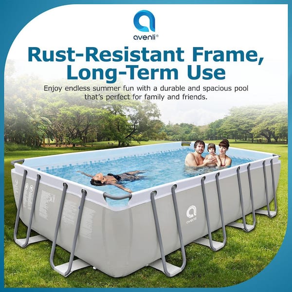 18 ft. x 10 ft. Above Ground Rectangular Steel Frame Swimming Pool