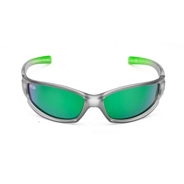 Flying Fisherman Buoy Jr Angler Sunglasses Gray-Lime Green Mirror