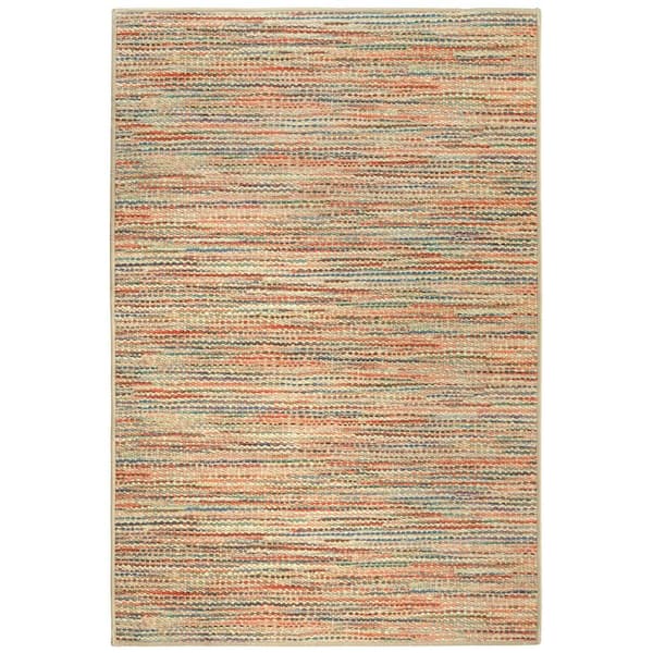 Clay Machine Washable Multi 8 ft. x 10 ft. Indoor Area Rug