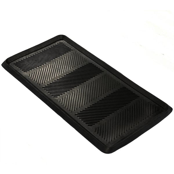 Extra Large Rubber Boot Tray Wet Shoe Mat 32 x 16, Footprints