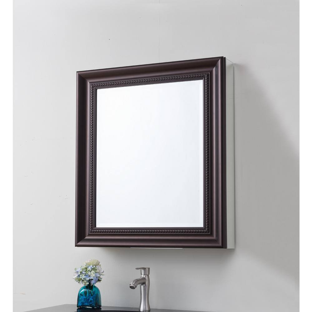 Pegasus 24 in. W x 30 in. H x 5-1/2 D Framed Recessed or Surface-Mount  Bathroom Medicine Cabinet in Oil Rubbed Bronze SP4600 - The Home Depot