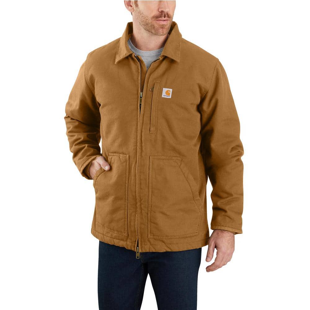 Carhartt Men's 3 X-Large Brown Cotton Loose Fit Washed Duck Sherpa ...