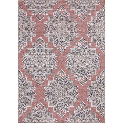 Lara Rust 5 ft. x 7 ft. Geometric Indoor/Outdoor Area Rug