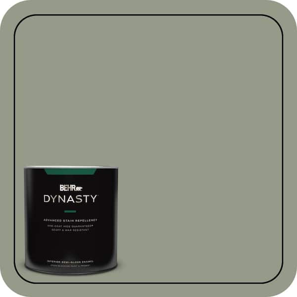 BEHR DYNASTY 1 qt. #430F-4 False Cypress Semi-Gloss Enamel Interior Stain-Blocking Paint and Primer