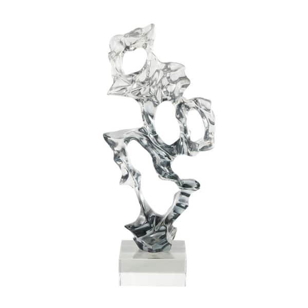 Litton Lane Clear Glass Handmade Freeform Abstract Sculpture