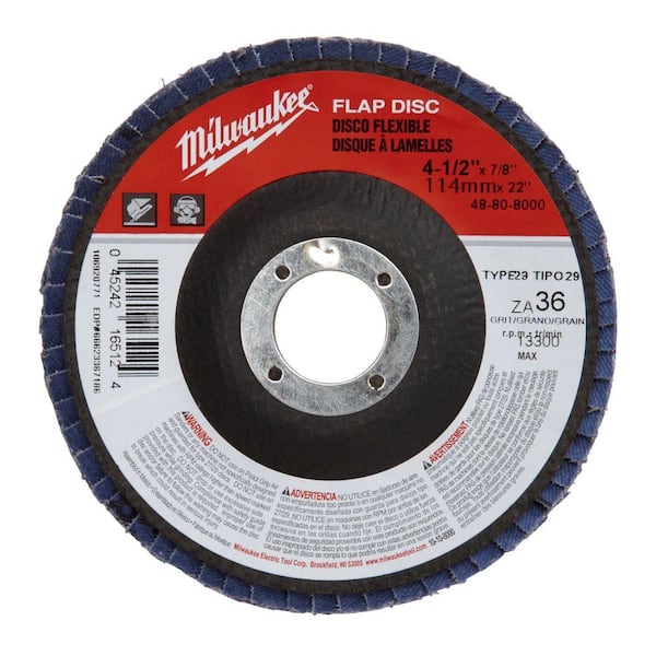 Milwaukee 4-1/2 in. x 7/8 in. 80-Grit Flap Disc (Type 29)
