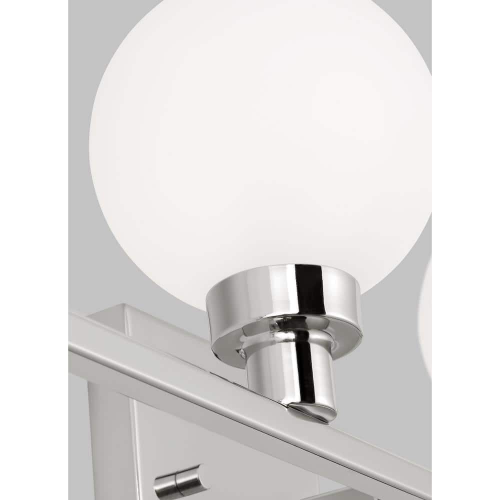 Clybourn Chrome 4-Light Vanity Fixture with Milk Glass Shade