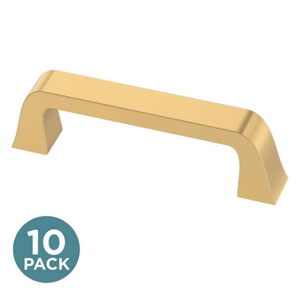 10-Pack Classic Bell 3 in. (76 mm) Classic Modern Gold Cabinet Drawer Bar Pulls