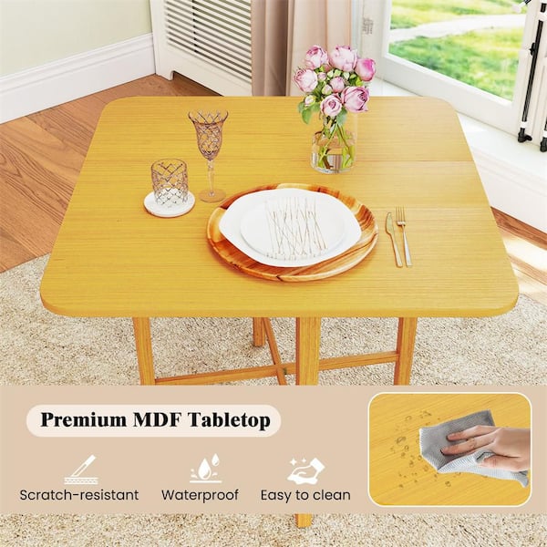 HONEY JOY Square Drop Leaf Dining Table 36 in. Compact Folding