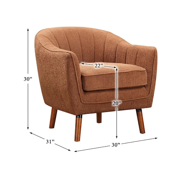 Lazzara Anaya Rust Textured Fabric Armchair 1081RU-1 - The Home Depot