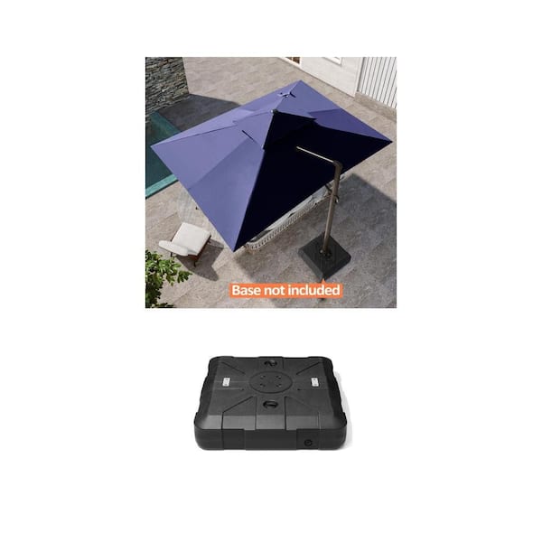 13 ft. x 10 ft. Rectangular Cantilever Patio Umbrella and 260 lbs. Fillable Offset Umbrella Base with 8-Wheels Combo