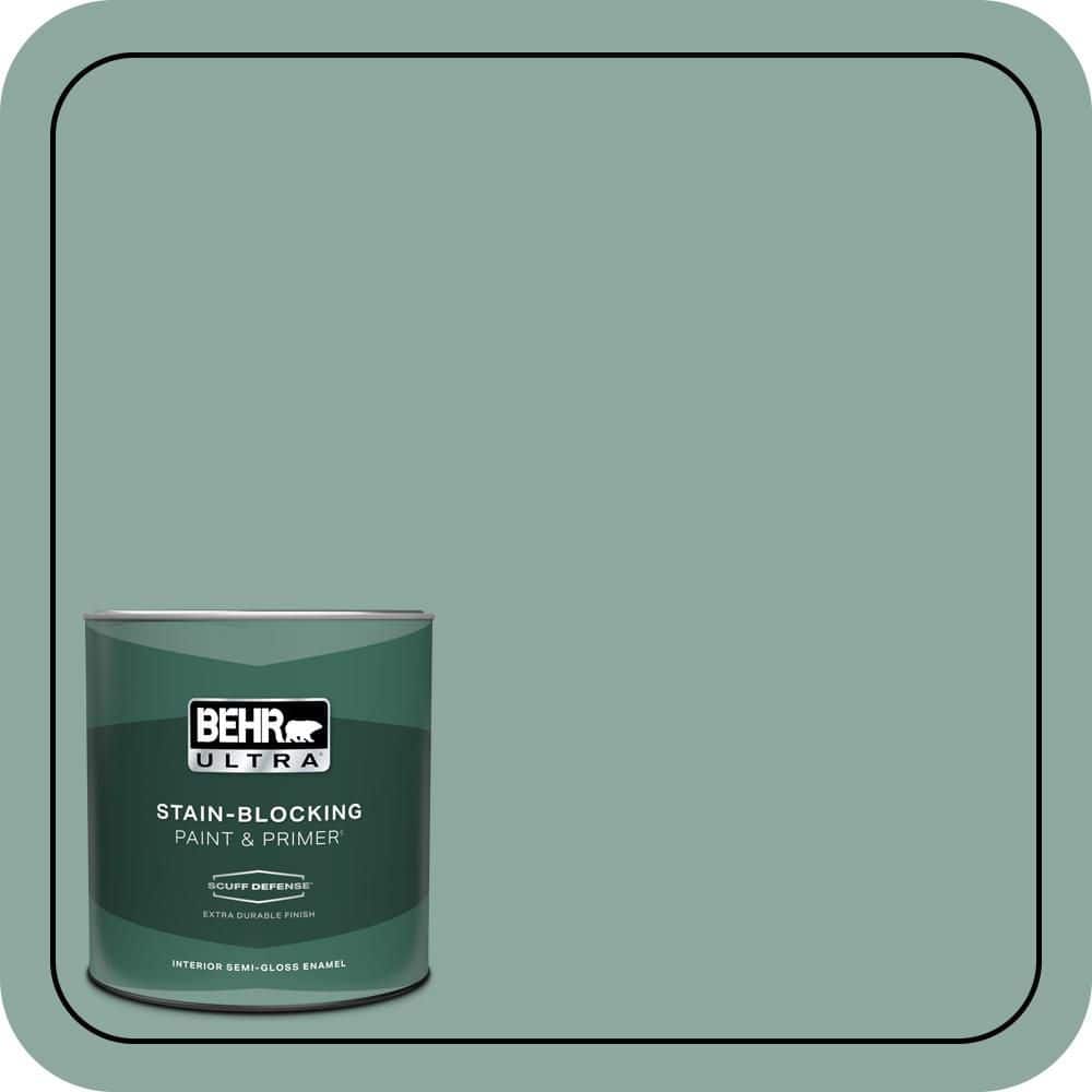 1 qt. #S430-4 Green Meets Blue Extra Durable Semi-Gloss Enamel Interior Paint & Primer price history on PriceWatchPro