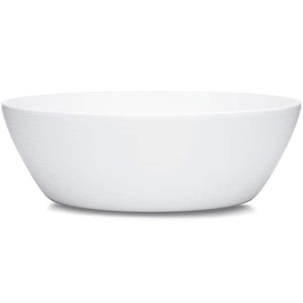 Colorscapes White-on-White Swirl 10.25 in., 90 fl. oz. (White) Porcelain Round Serving Bowl