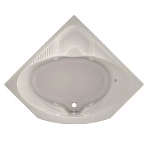 CAPELLA 55 in. x 55 in. Neo Angle Whirlpool Bathtub with Center Drain in Oyster
