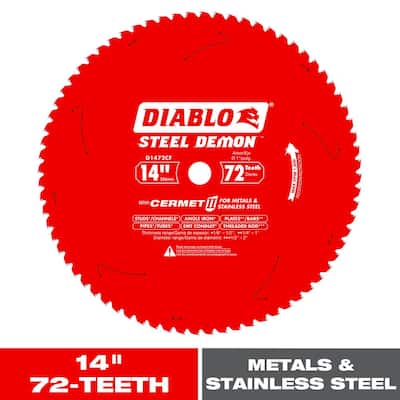 14in. x 72-Tooth Steel Demon Cermet II Circular Saw Blade for Medium Metal