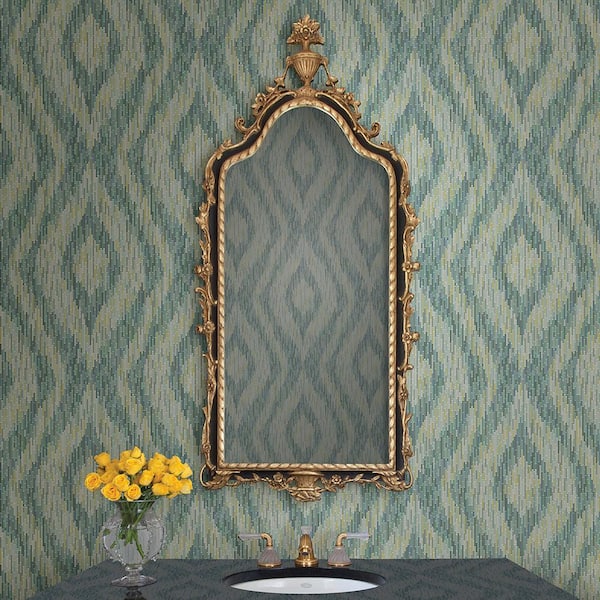 Ethereal Green Ogee Paper Strippable Roll Wallpaper (Covers 56.4 sq. ft.)