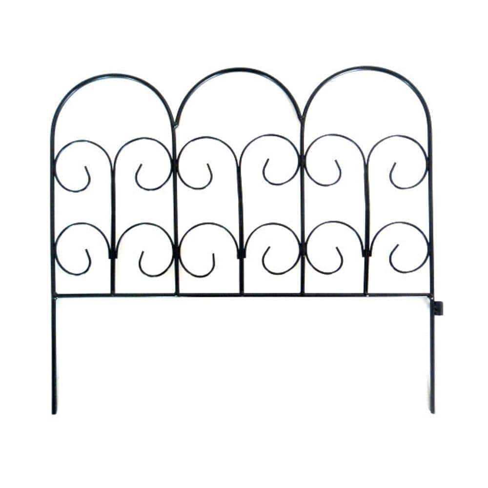 Vigoro Chelsea 16 in. H x 18 in. W Black Garden Fence 51039 - The Home ...