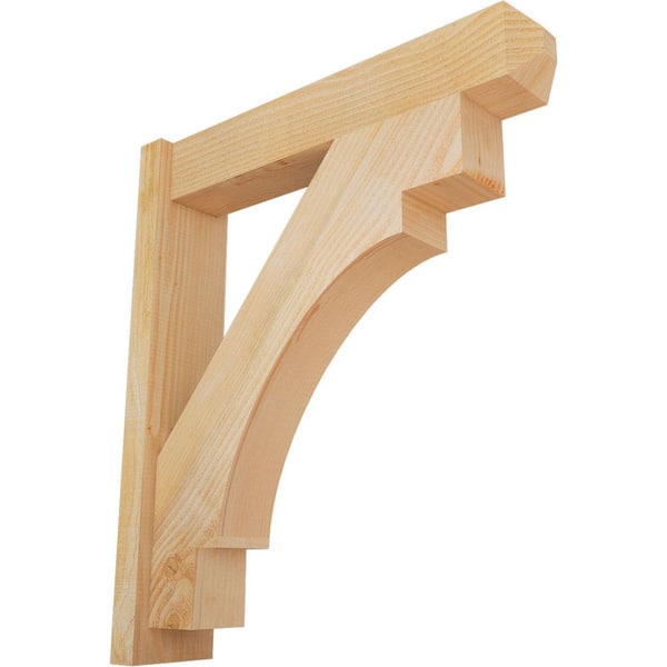 Ekena Millwork 6 in. x 32 in. x 28 in. Douglas Fir Merced Craftsman Rough Sawn Outlooker