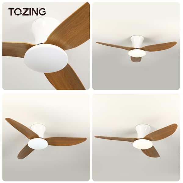 LEDインテリアファン TOZING 40 in. Smart Indoor Wood Low Profile Standard Small Flush
