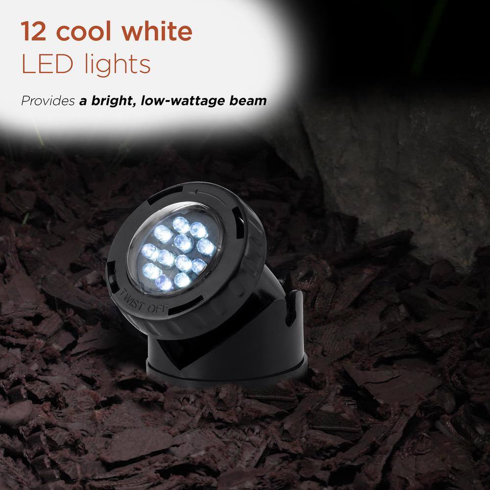 White Submersible LED Landscape Light with Photocell & Transformer