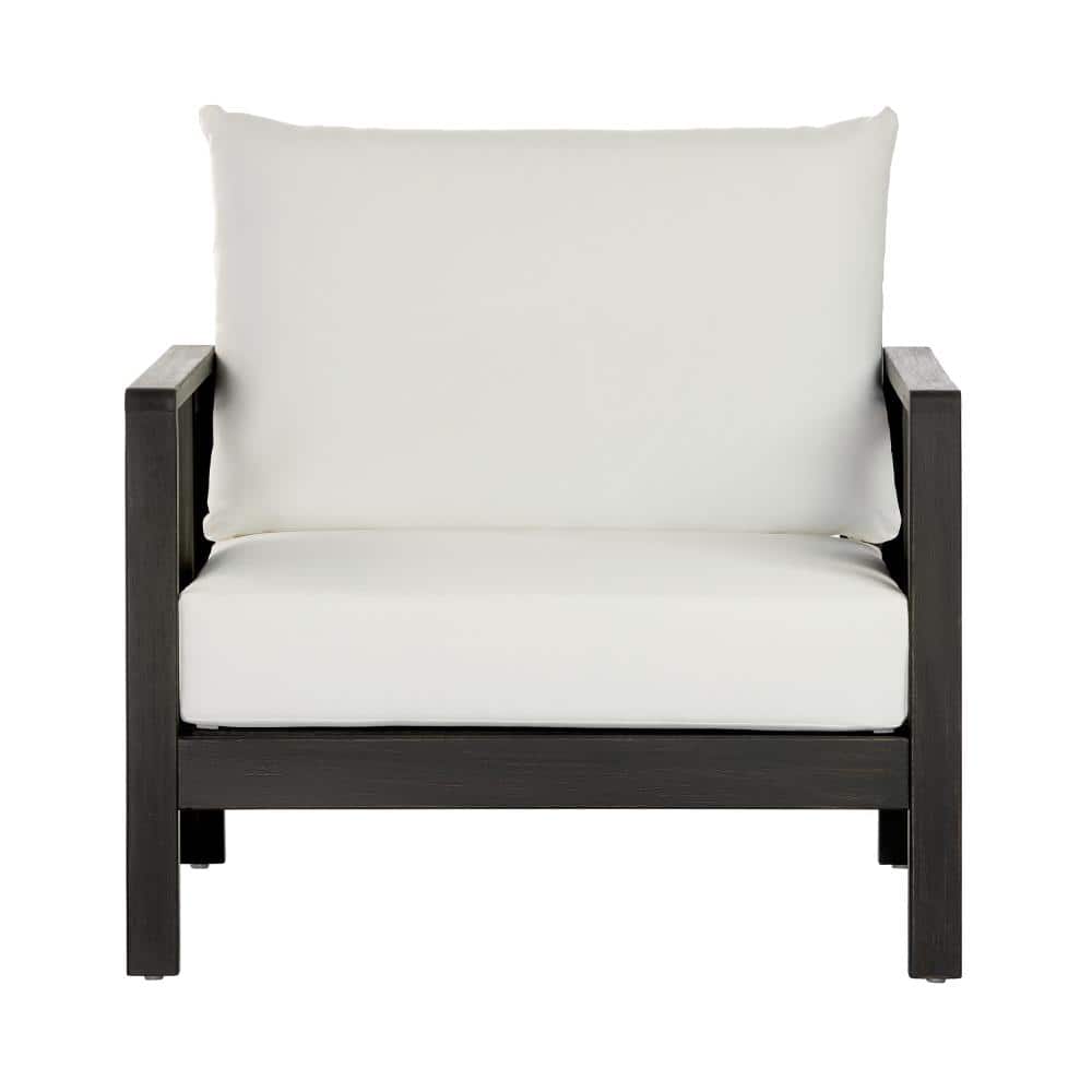 Outdoor Club Chair Acacia Wood with Textilene & White Cushions price history on PriceWatchPro