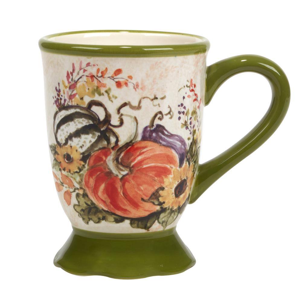 Harvest Morning Ceramic Fall-Themed 16oz Mugs Set of 4