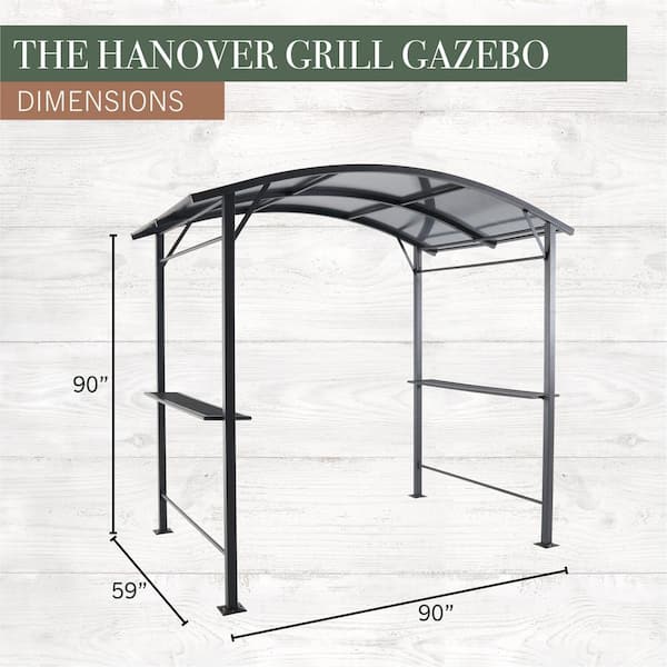 Hanover 4.9 ft. x 7.5 ft. Grill Gazebo HANGRGAZ-GRY - The