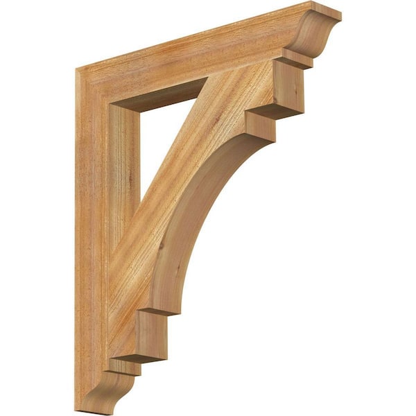 Ekena Millwork 4 in. x 30 in. x 26 in. Western Red Cedar Merced Traditional Rough Sawn Bracket