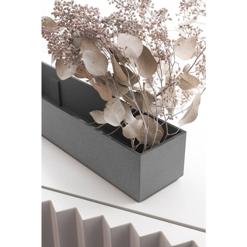 Geo Series 16" Grey Stone-Plastic Composite Planter Box