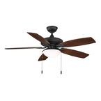 Hampton Bay Wellston 44 in. LED Indoor Oil Rubbed Bronze Ceiling Fan