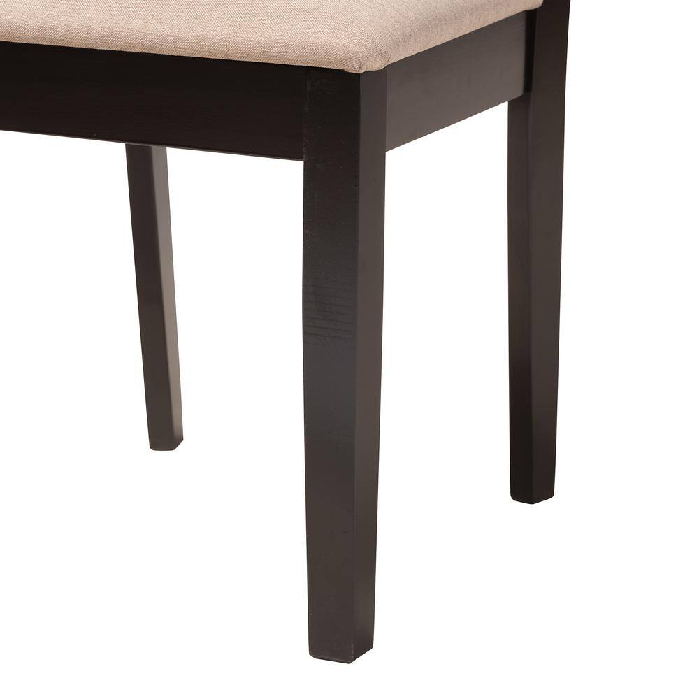 Olympia Beige and Espresso Brown Upholstered Wood Dining Chair Set