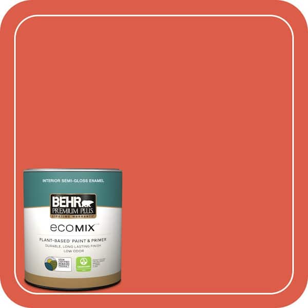 1 qt. #P180-6 Pimento Semi-Gloss Enamel EcoMix Plant-Based Interior Paint & Primer