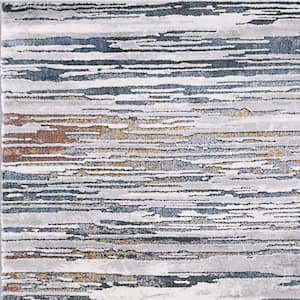 Astro 5 ft. 3 in. X 7 ft. 7 in. Grey/Blue/Taupe/Ochre Abstract Indoor Area Rug