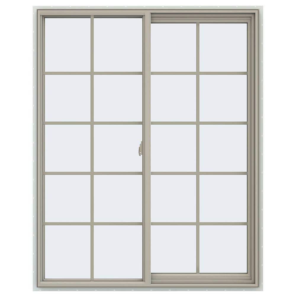 47.5 in. x 59.5 in. V-2500 Series Desert Sand Vinyl Right-Handed Sliding Window with Colonial Grids/Grilles price history on PriceWatchPro