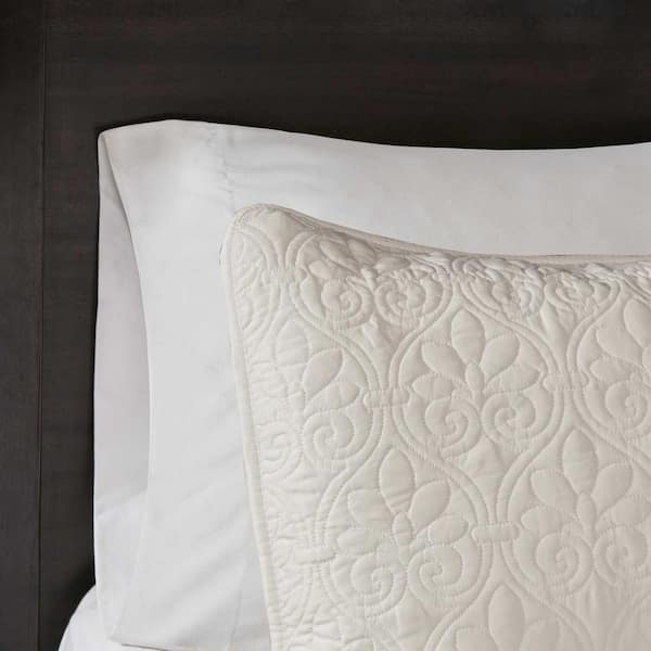 Madison Park Mansfield 3-Piece Cream Full/Queen Coverlet Set MP13