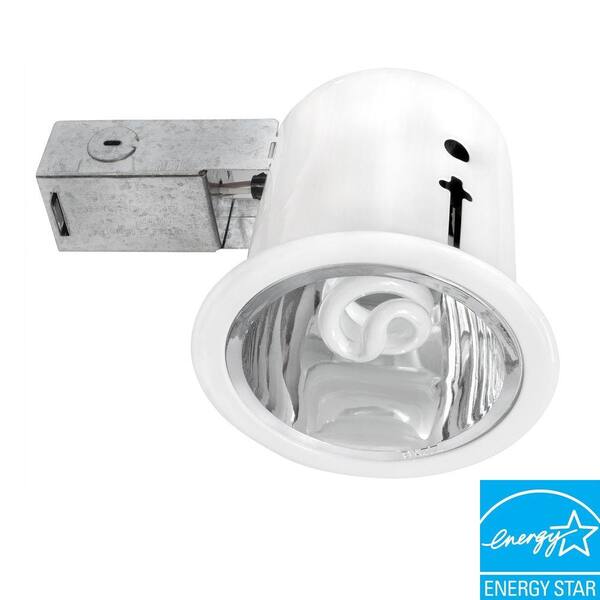 BAZZ 400 Series 4.5 in. White and Chrome Recessed Compact Fluorescent Lighting Kit