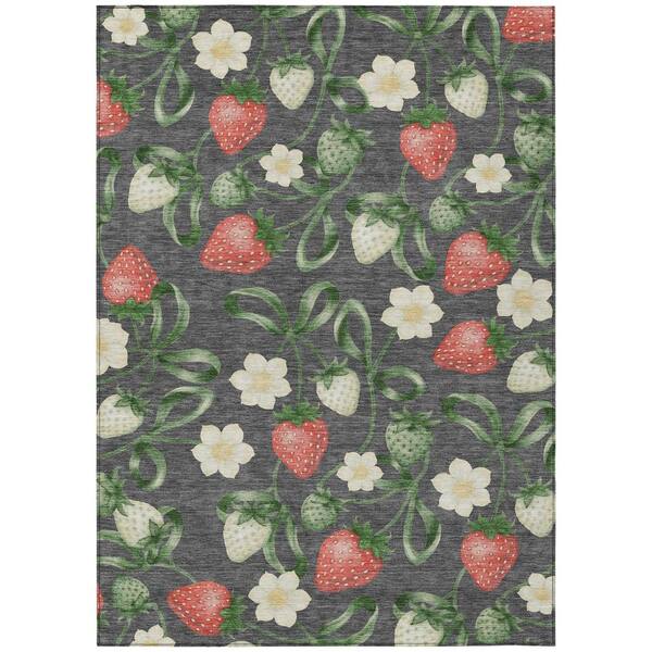 Chantille Machine Washable Indoor/Outdoor Abstract ACN2864 Graphite 10 ft. x 14 ft. Area Rug