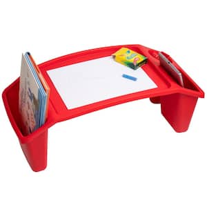 22.25 in. Rectangle Red Plastic Portable Kids Lap Desk Activity Tray