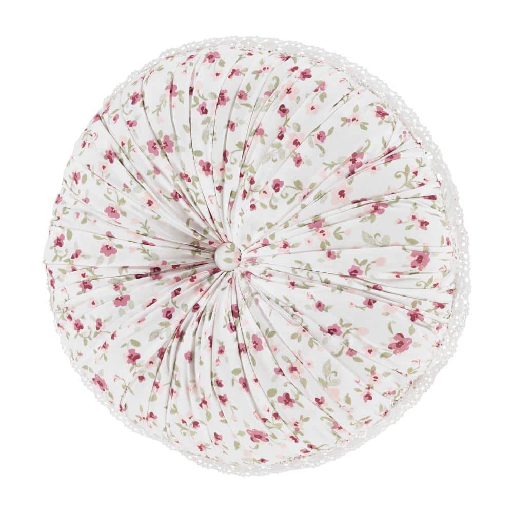 Bungalow Rose Polyester Floral Round Decorative Throw Pillow 15 In. L X 15 
