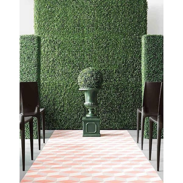 12- Pieces 20 in. x 20 in. Artificial Boxwood Hedge Greenery Wall