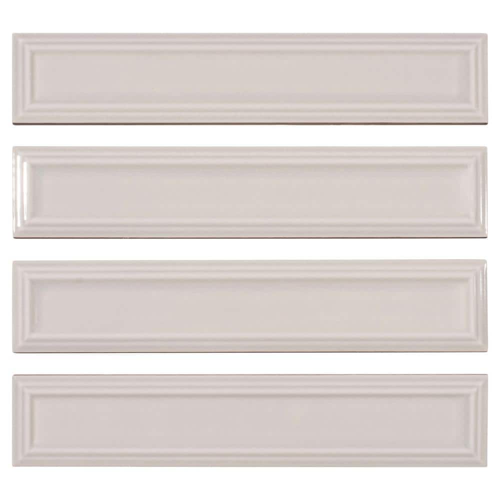 Concerto-Posmer Verucci 2 in. x 10 in. Glossy Ceramic Subway Wall Tile (8.2
