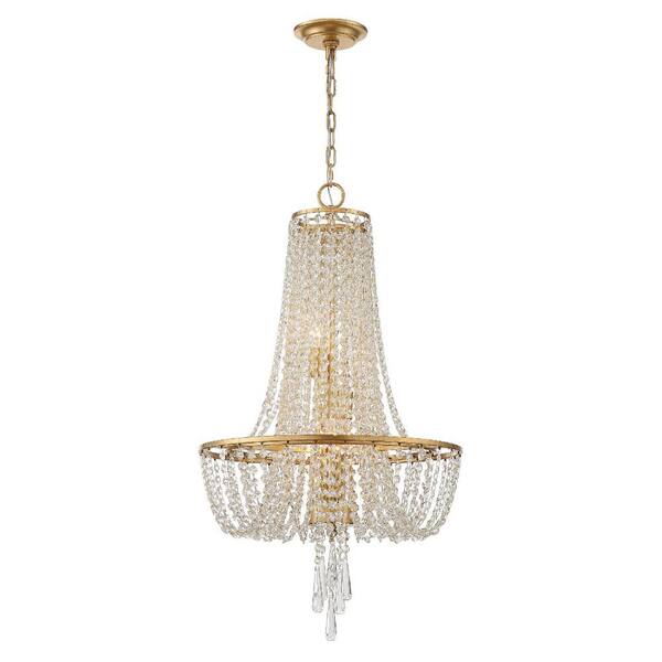 controleren Geologie Symfonie Crystorama Arcadia 4-Light Antique Gold Crystal Chandelier  ARC-1907-GA-CL-MWP - The Home Depot