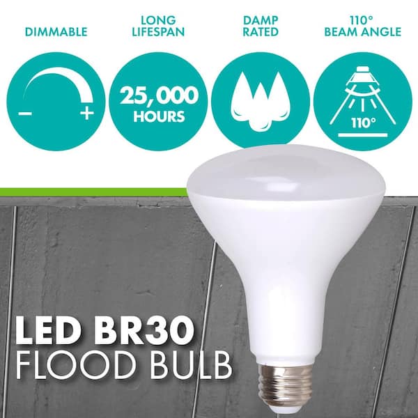 65-Watt Equivalent BR30 Dimmable LED Light Bulb, 2700K Soft White, 8-pack