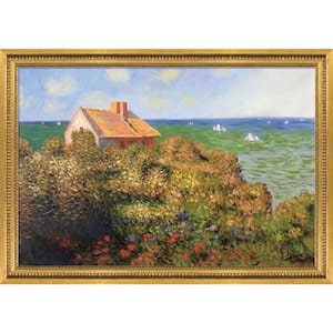 Fisherman's Cottage by Claude Monet Versailles Gold Queen Framed Architecture Oil Painting Art Print 29 in. x 41 in.