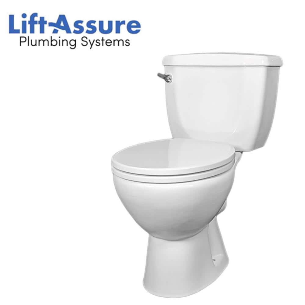 White Round Dual Flush High Efficiency Toilet Kit