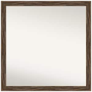 Regis Barnwood Mocha Narrow 28.5 in. W x 28.5 in. H Square Non-Beveled Wood Framed Wall Mirror in Brown